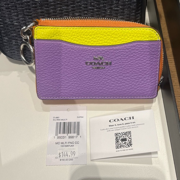 NWT Coach Outlet Multifunction Card Case In Colorblock - Picture 4 of 4